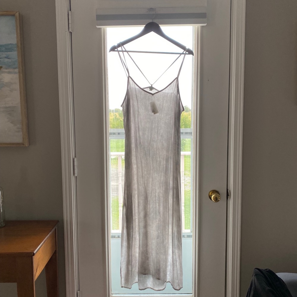 Aerie light grey tie dye cover up dress